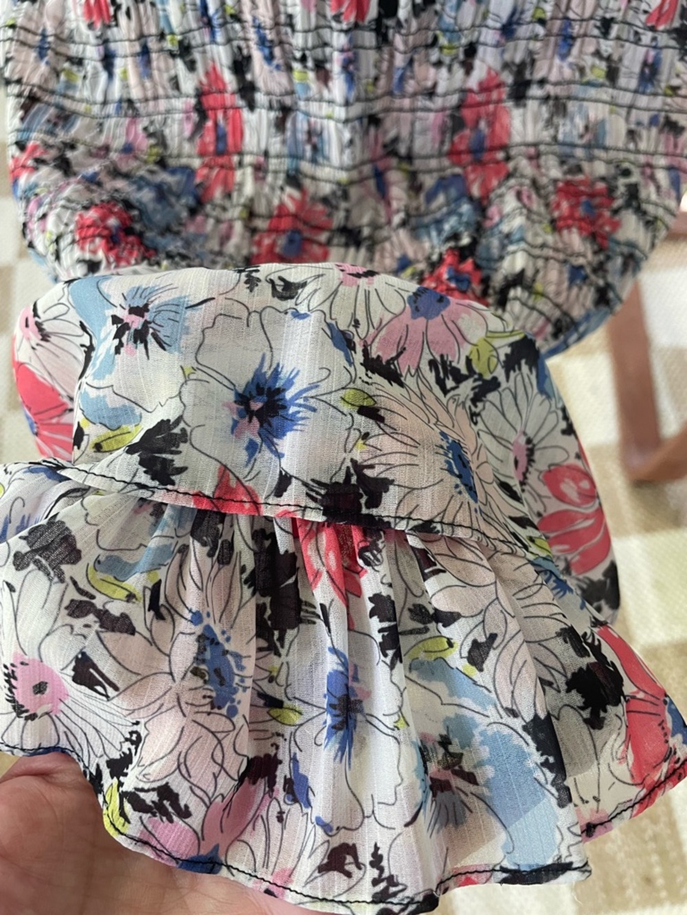 VERONICA BEARD Cici Ruched Floral Mini Dress Size 6 - Picture 8 of 12